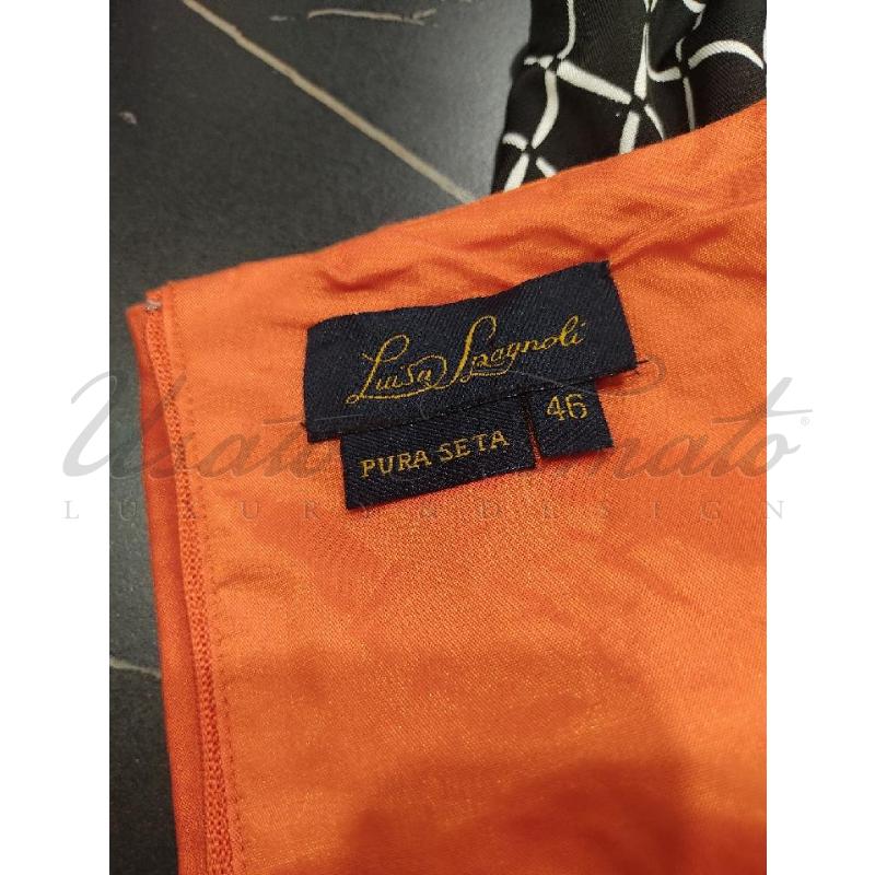 MAGLIA DONNA LUISA SPAGNOLI SETA ARANCIO TG 48 | Mercatino dell'Usato Roma parioli 4