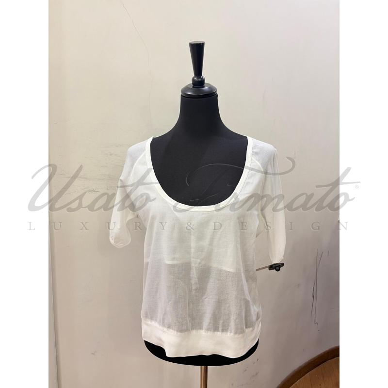 MAGLIA DONNA MAISON MARGIELA BIANCA TG. 46 | Mercatino dell'Usato Roma parioli 1