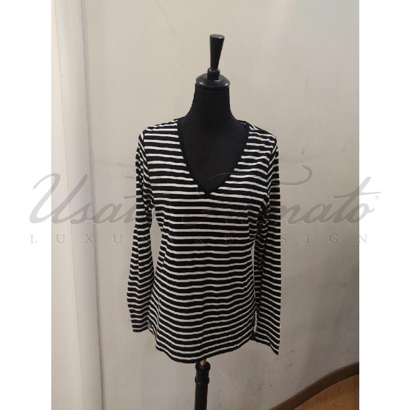 MAGLIA DONNA RALPH LAUREN RIGHE BIANCHE NERE TG. L | Mercatino dell'Usato Roma parioli 1