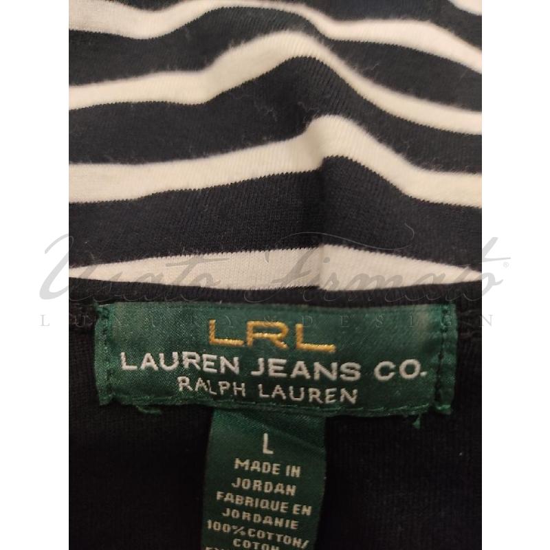 MAGLIA DONNA RALPH LAUREN RIGHE BIANCHE NERE TG. L | Mercatino dell'Usato Roma parioli 4