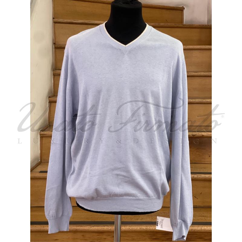 MAGLIA UOMO ERMENEGILDO ZEGNA CELESTE TG L | Mercatino dell'Usato Roma parioli 1