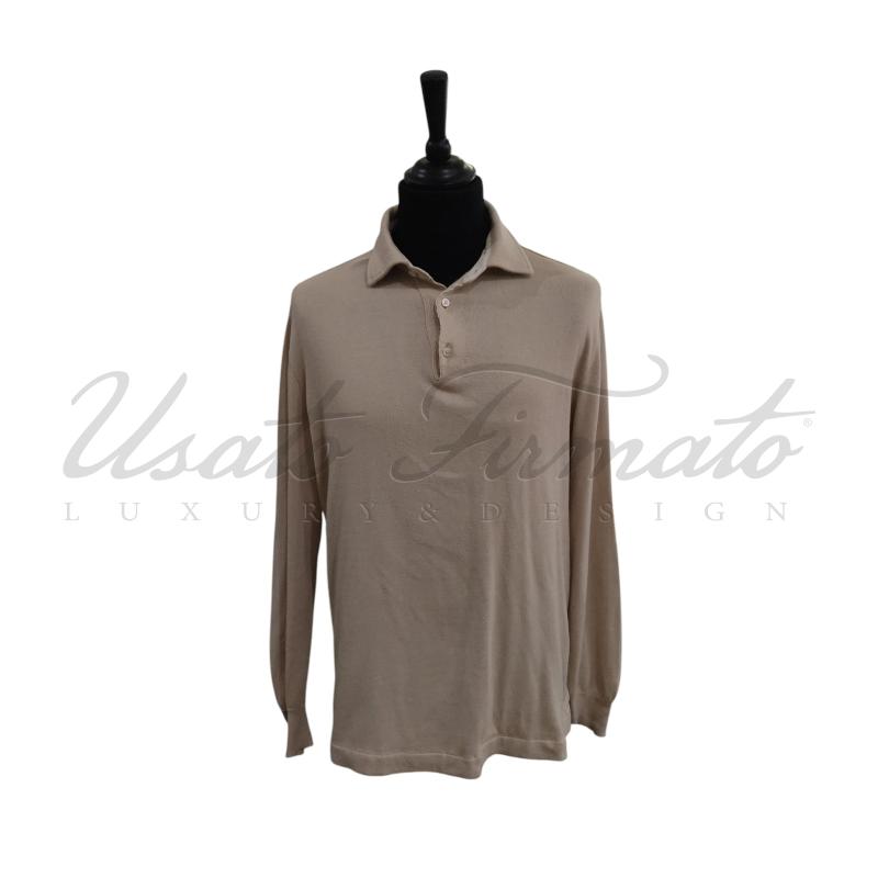 MAGLIA UOMO LORO PIANA BEIGE COTOTNE TG. 50 | Mercatino dell'Usato Roma parioli 1
