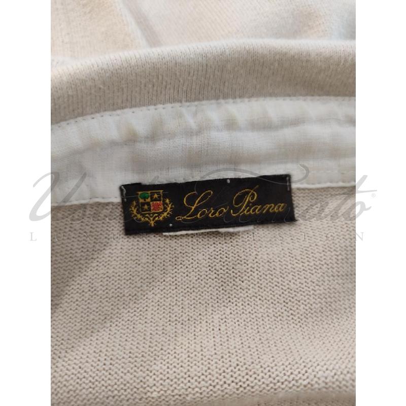 MAGLIA UOMO LORO PIANA BEIGE COTOTNE TG. 50 | Mercatino dell'Usato Roma parioli 4