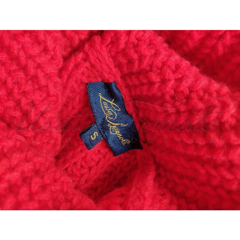 MAGLIONE DONNA LUISA SPANGOLI ROSSO LANA TG S | Mercatino dell'Usato Roma parioli 4