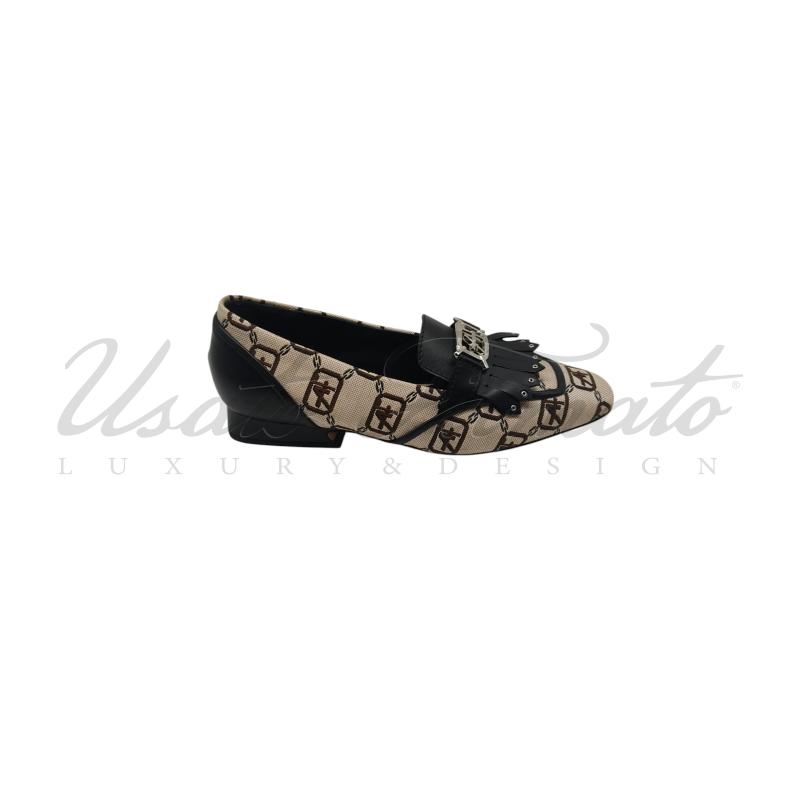 MOCASSINI DONNA ALBERTA FERRETTI BEIGE TELA PELLE TG. 38 | Mercatino dell'Usato Roma parioli 1