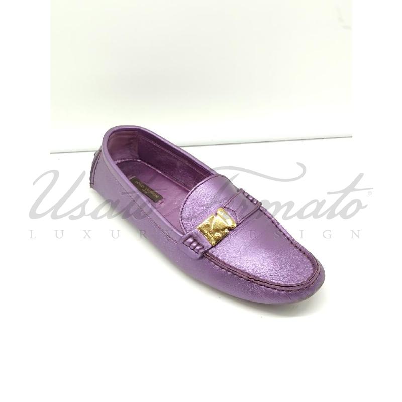 MOCASSINI DONNA LOUIS VUITTON VIOLA PELLE TG. 37.5 | Mercatino dell'Usato Roma parioli 1