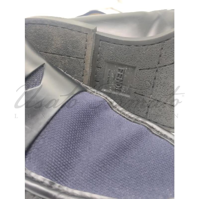 MOCASSINI PELLE UOMO FENDI NERO CALZINO BLU TG 41 | Mercatino dell'Usato Roma parioli 4