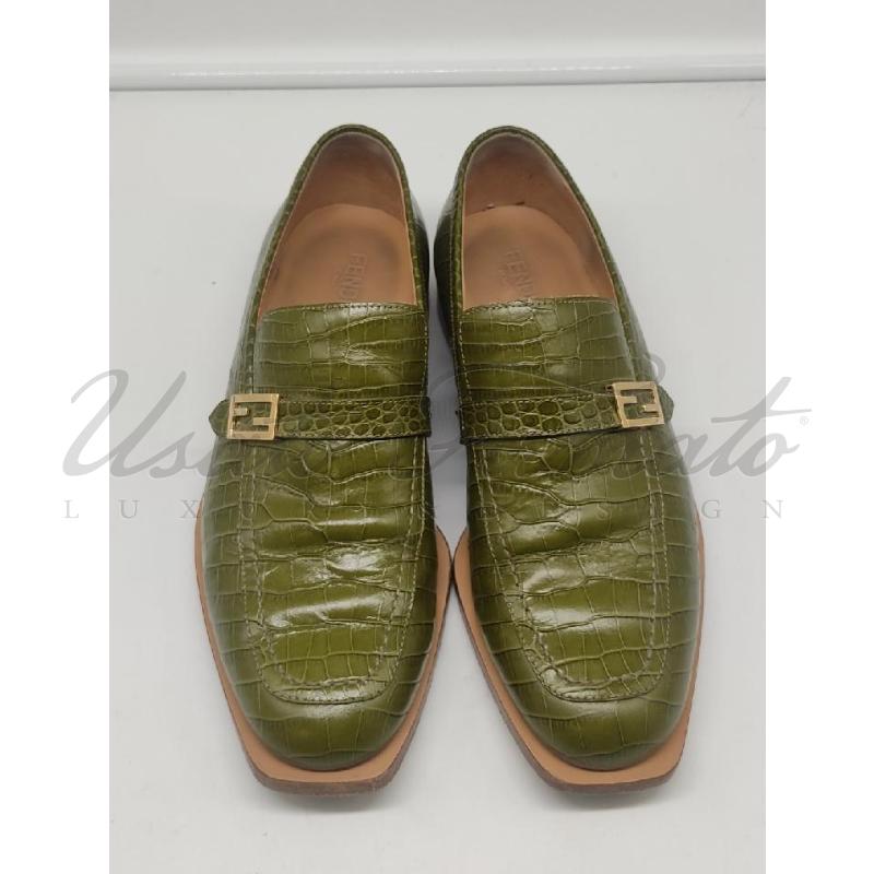 MOCASSINI UOMO FENDI PELLE VERDE TG 41 | Mercatino dell'Usato Roma parioli 2