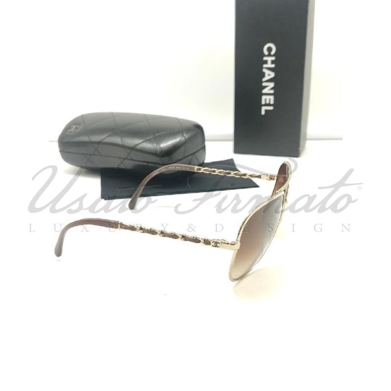 OCCHIALI DONNA CHANEL MARRONE ORO  | Mercatino dell'Usato Roma parioli 3