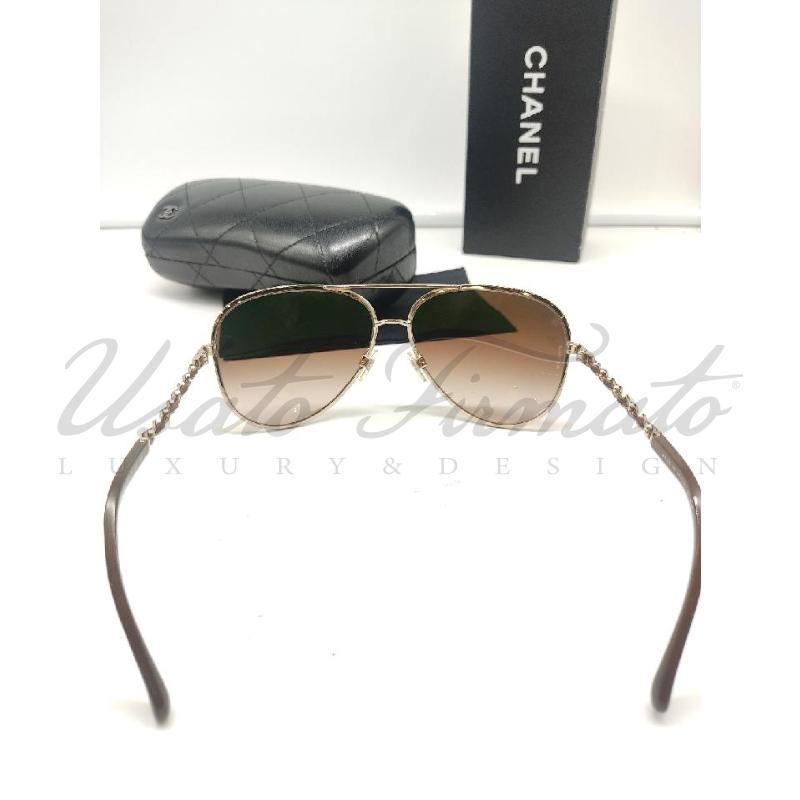 OCCHIALI DONNA CHANEL MARRONE ORO  | Mercatino dell'Usato Roma parioli 4