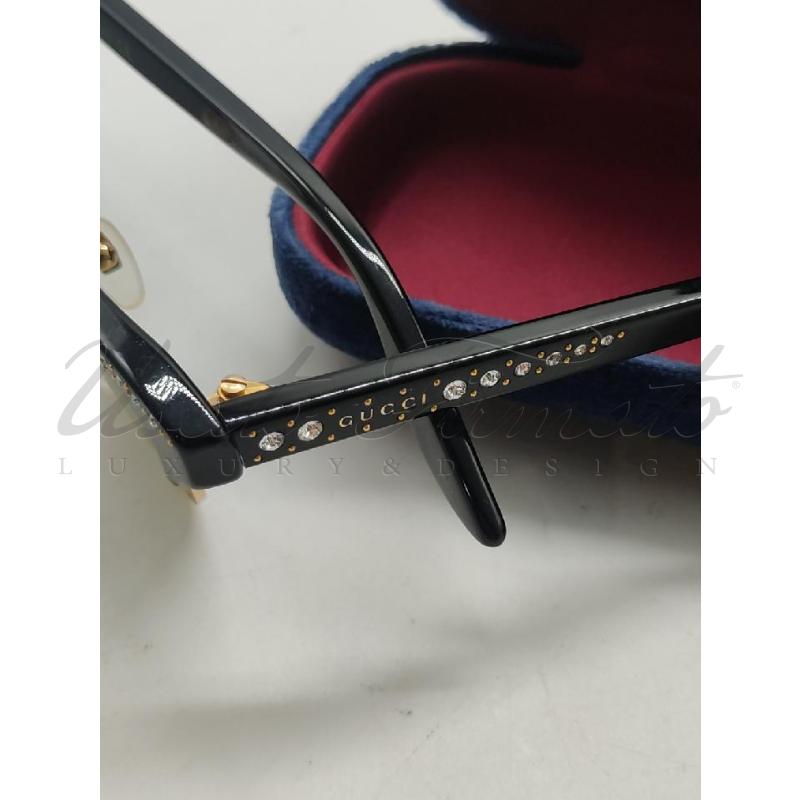 OCCHIALI DONNA GUCCI GG0153S NERO STRASS  | Mercatino dell'Usato Roma parioli 3