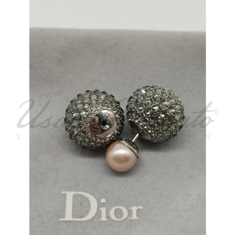 ORECCHINI DIOR PALLINE STRASS  | Mercatino dell'Usato Roma parioli 3