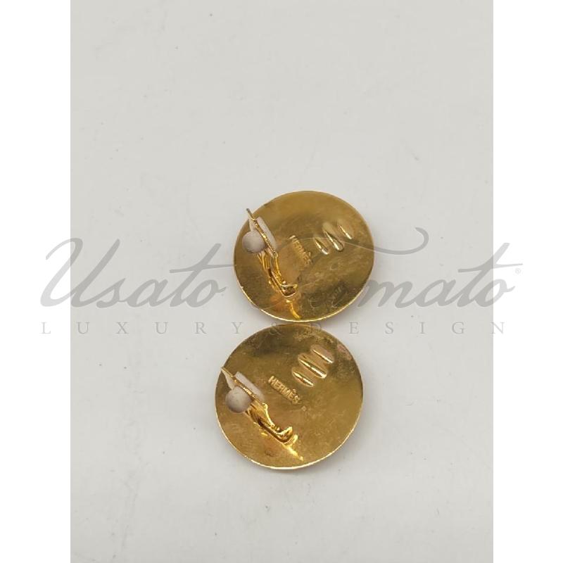 ORECCHINI HERMES CLIP ORO ROSSO SMALTATO | Mercatino dell'Usato Roma parioli 2