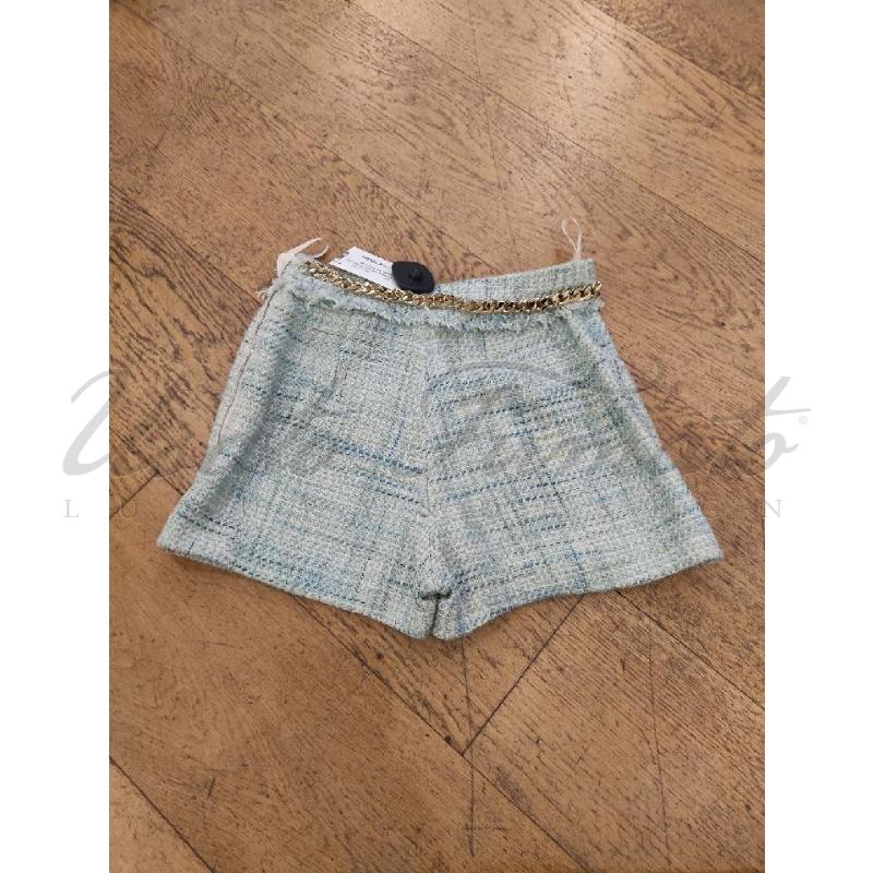 PANTALONCINO DONNA ELISABETTA FRANCHI CELESTE TG 40 | Mercatino dell'Usato Roma parioli 2