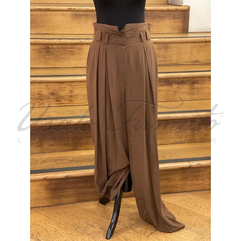 PANTALONCINO DONNA FENDI SETA MARRONE TG 42 | Mercatino dell'Usato Roma parioli 1