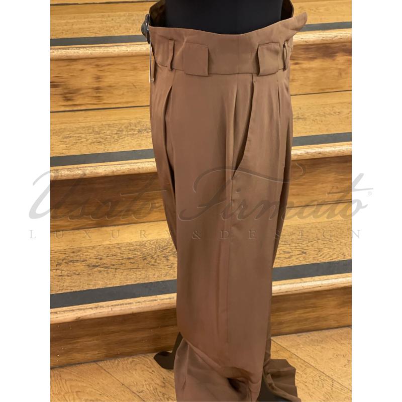 PANTALONCINO DONNA FENDI SETA MARRONE TG 42 | Mercatino dell'Usato Roma parioli 2