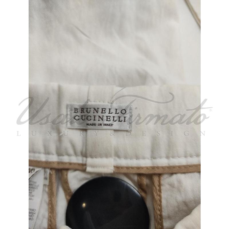 PANTALONE DONNA BRUNELLO CUCINELLI BIANCO TG. 40 | Mercatino dell'Usato Roma parioli 3