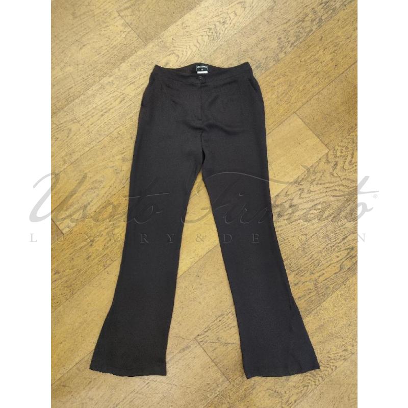 PANTALONE DONNA CHANEL SETA PRUGNA TG 44 | Mercatino dell'Usato Roma parioli 1