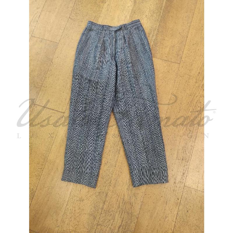 PANTALONE DONNA GIORGIO ARMANI BLU RIGHE TG. 42 | Mercatino dell'Usato Roma parioli 1