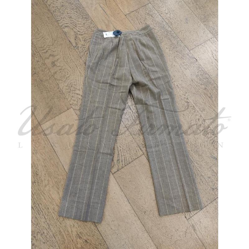PANTALONE DONNA MARIA RIPABIANCA BEIGE LANA TG 42 | Mercatino dell'Usato Roma parioli 2