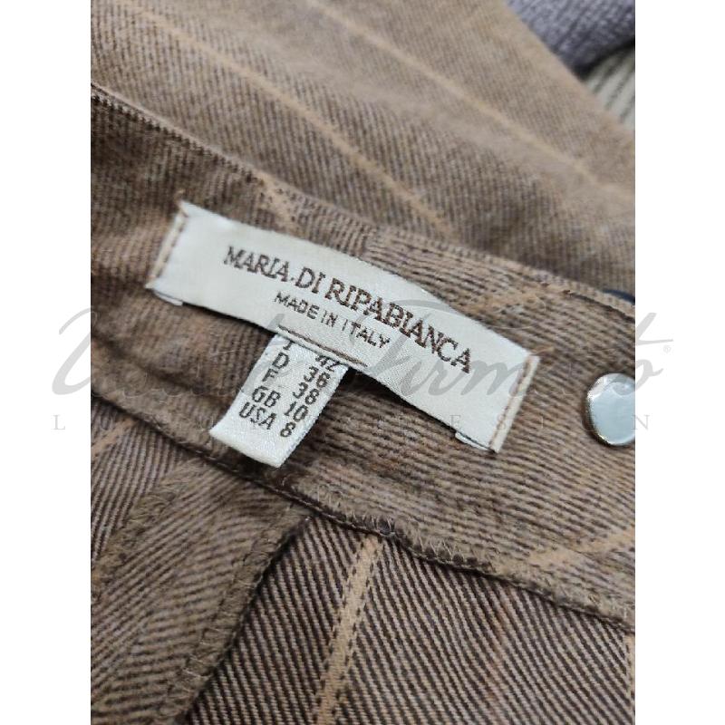 PANTALONE DONNA MARIA RIPABIANCA BEIGE LANA TG 42 | Mercatino dell'Usato Roma parioli 3