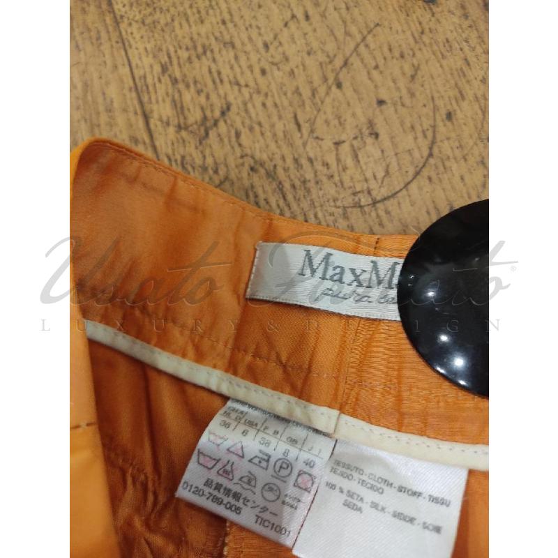 PANTALONE DONNA MAXMARA SETA ARANCIO TG 40 | Mercatino dell'Usato Roma parioli 3