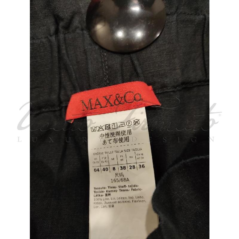 PANTALONE DONNA MAX&CO NERO LINO TG. 40 | Mercatino dell'Usato Roma parioli 3