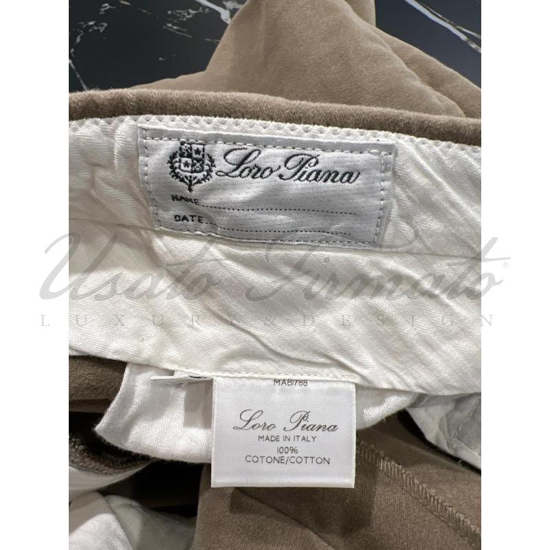 PANTALONE UOMO LORO PIANA BEIGE COTONE TG. 54 | Mercatino dell'Usato Roma parioli 3