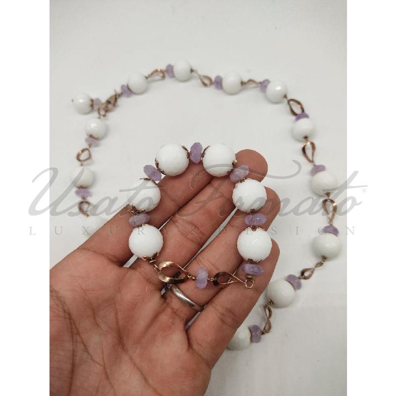 PARURE COLLANA BRACCIALE BIANCO AMET | Mercatino dell'Usato Roma parioli 2