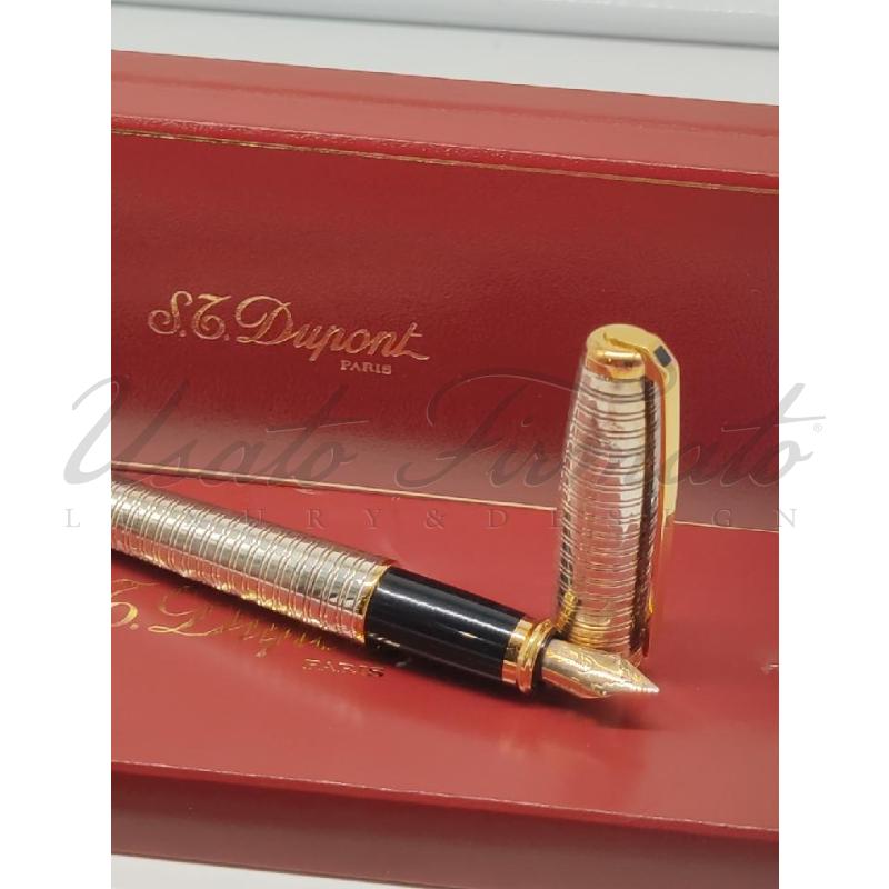 PENNA STILOGRAFICA ST DUPONT SILVER GOLD  | Mercatino dell'Usato Roma parioli 4
