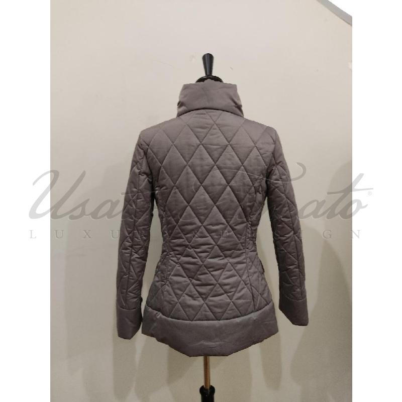 PIUMINO DONNA LUISA SPAGNOLI GRIGIO BORDO VISONE TG S | Mercatino dell'Usato Roma parioli 3