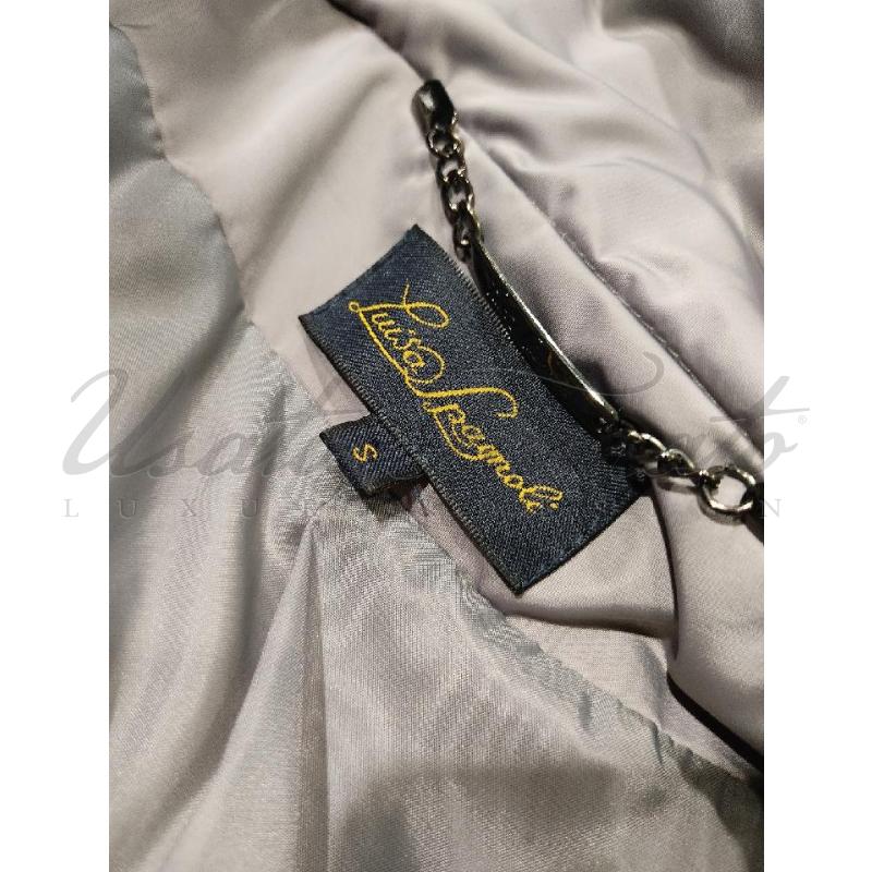 PIUMINO DONNA LUISA SPAGNOLI GRIGIO BORDO VISONE TG S | Mercatino dell'Usato Roma parioli 4
