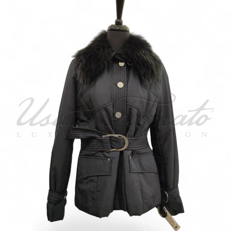 PIUMINO DONNA VALENTINO GARAVANI NERO PELLICCIA TG.46 | Mercatino dell'Usato Roma parioli 1