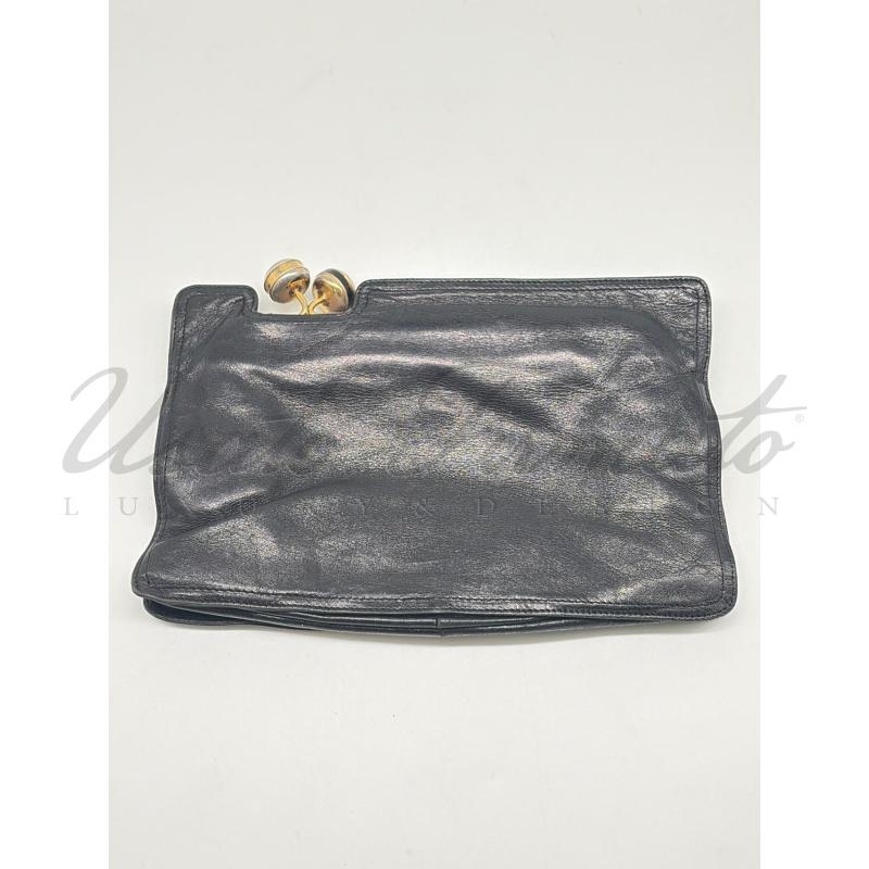 POCHETTE BOTTEGA VENETA VINTAGE NERA PELLE  | Mercatino dell'Usato Roma parioli 1