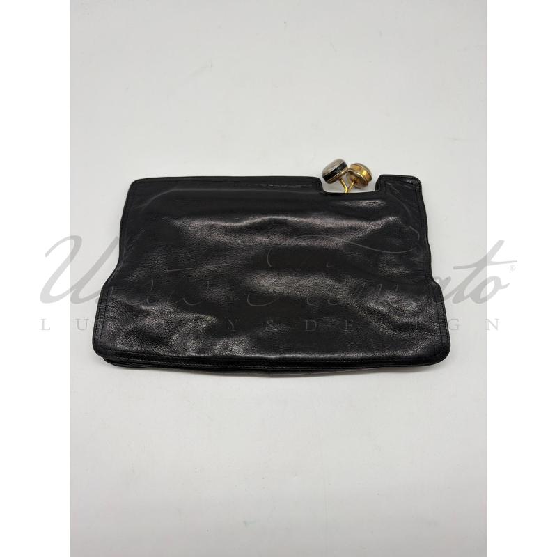 POCHETTE BOTTEGA VENETA VINTAGE NERA PELLE  | Mercatino dell'Usato Roma parioli 2