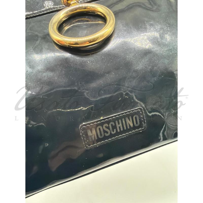 POCHETTE MOSCHINO NERA CERCHIO ORO | Mercatino dell'Usato Roma parioli 3