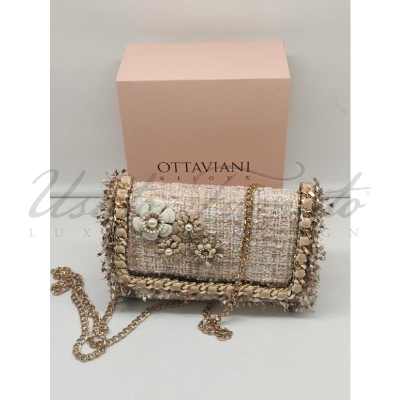 POCHETTE OTTAVIANI BIJOUX TWEED ROSA  | Mercatino dell'Usato Roma parioli 1