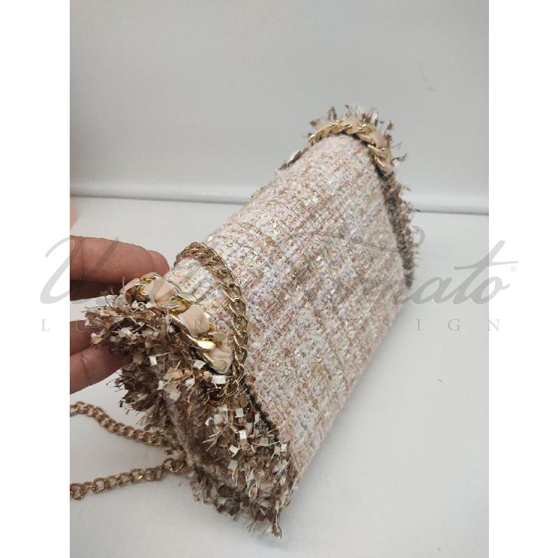 POCHETTE OTTAVIANI BIJOUX TWEED ROSA  | Mercatino dell'Usato Roma parioli 2