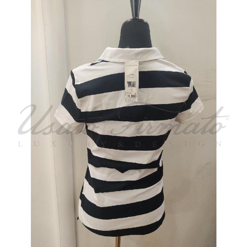POLO DONNA POLO RALPH LAUREN RIGHE BIANCO NERO TG S | Mercatino dell'Usato Roma parioli 3