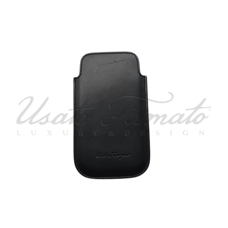 PORTA CELLULARE  SALVATORE FERRAGAMO NERO PELLE  | Mercatino dell'Usato Roma parioli 1