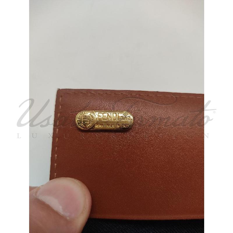 PORTA DOCUMENTI FENDI SAS VINTAGE MARRONE  | Mercatino dell'Usato Roma parioli 4