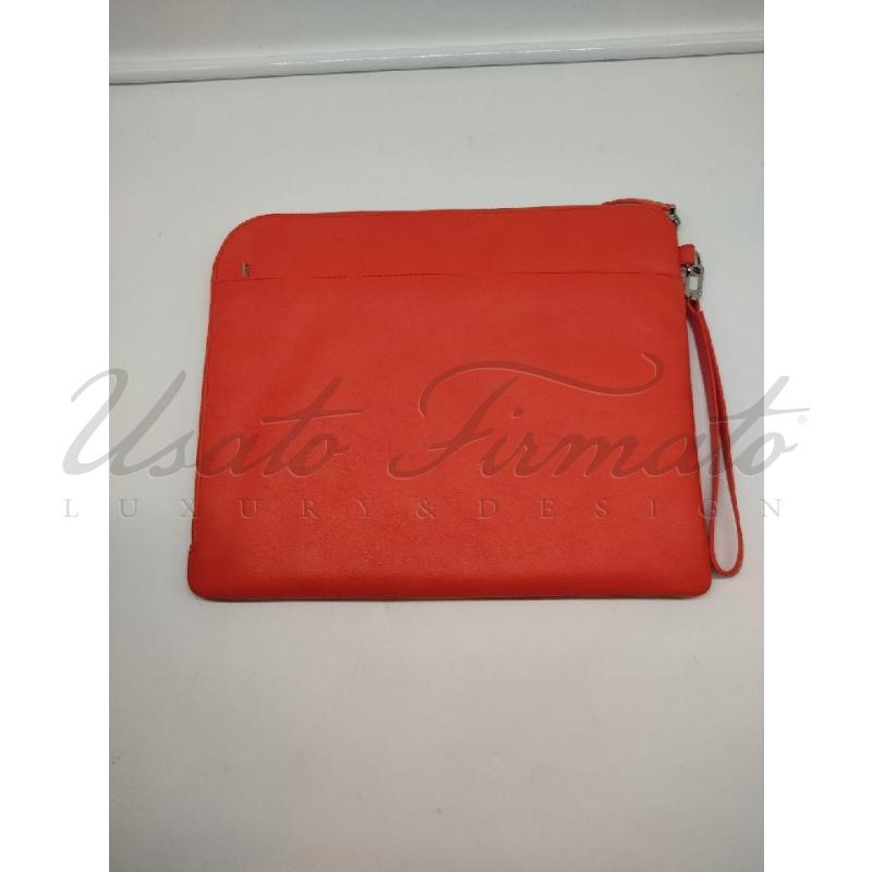 PORTA DOCUMENTI PIQUADRO ARANCIONE PELLE  | Mercatino dell'Usato Roma parioli 2