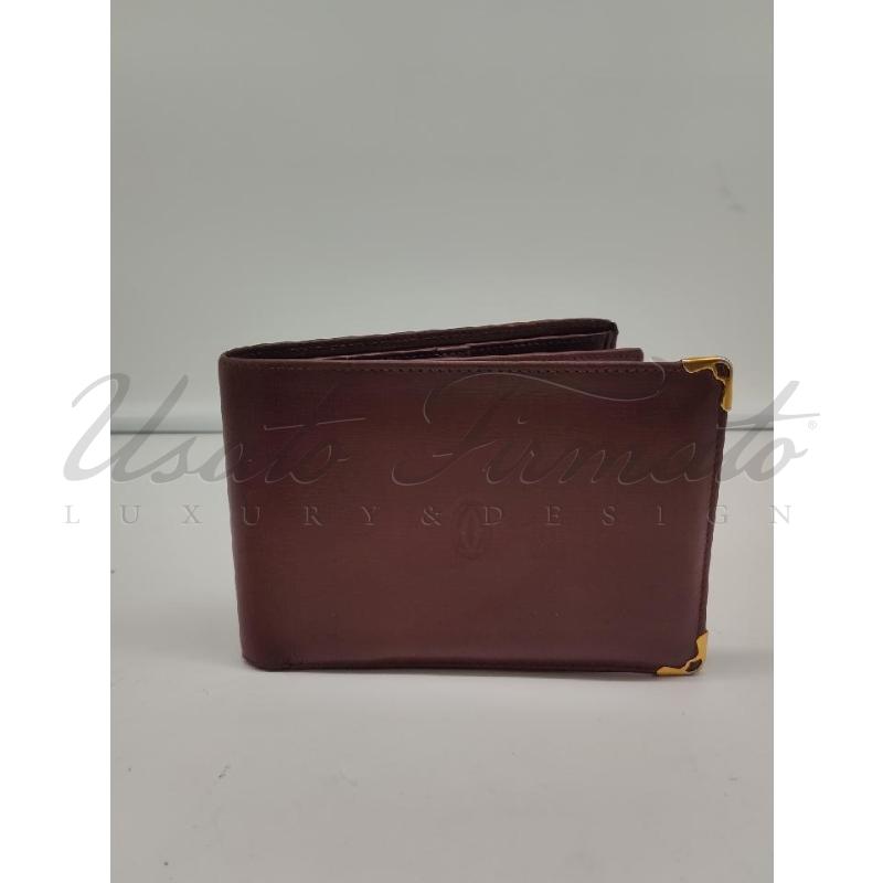 PORTA FOGLIO CARTIER ROSSO PELLE  | Mercatino dell'Usato Roma parioli 2