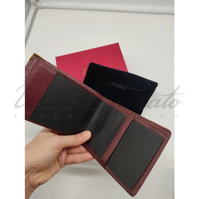 PORTA FOGLIO CARTIER ROSSO PELLE  | Mercatino dell'Usato Roma parioli 4