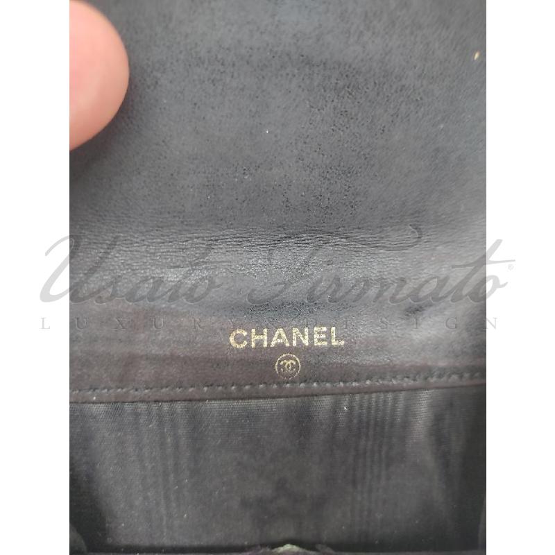 PORTA FOGLIO CHANEL NERO CAVIAR CC DA RIV | Mercatino dell'Usato Roma parioli 3