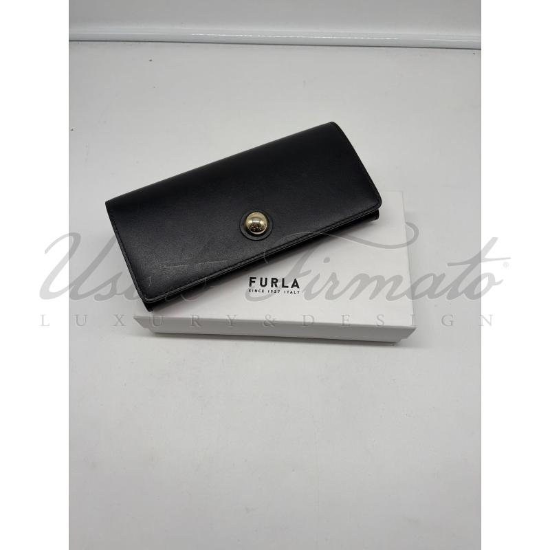 PORTA FOGLIO FURLA NERO PELLE  | Mercatino dell'Usato Roma parioli 2