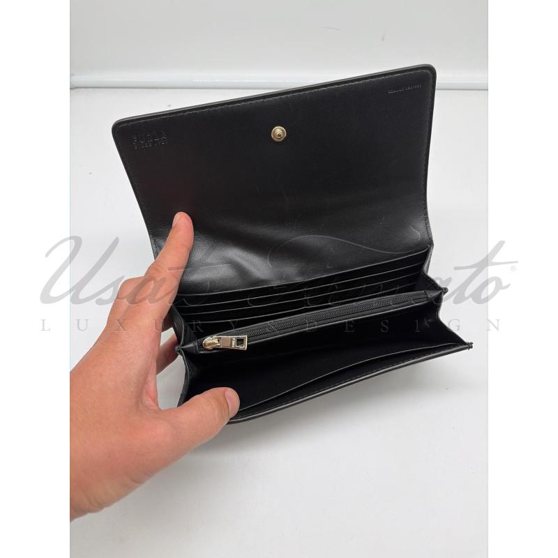 PORTA FOGLIO FURLA NERO PELLE  | Mercatino dell'Usato Roma parioli 4