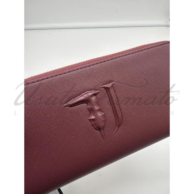 PORTA FOGLIO TRUSSARDI JEANS  BORDEAUX  | Mercatino dell'Usato Roma parioli 4