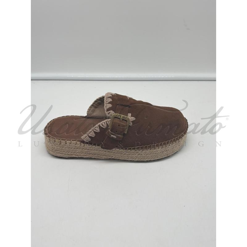 SABOT MOU MARRONE SUEDE TG. 38 | Mercatino dell'Usato Roma parioli 1
