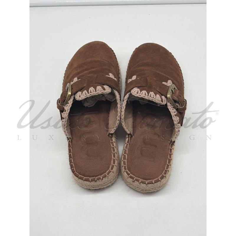 SABOT MOU MARRONE SUEDE TG. 38 | Mercatino dell'Usato Roma parioli 3